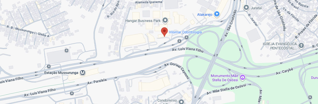 Mapa de localização da Vilomar Odontologia em Salvador, Bahia.